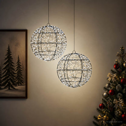 vidaXL Christmas Finial Light 2 pcs 600 LEDs Cold White