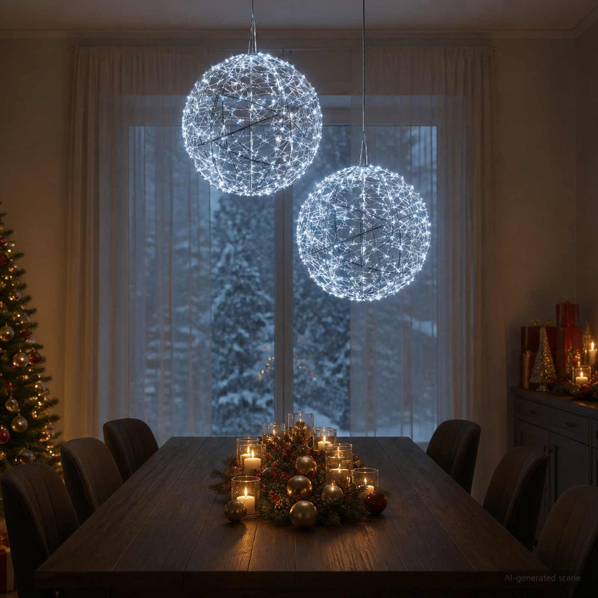 vidaXL Christmas Finial Light 2 pcs 1500 LEDs Cold White