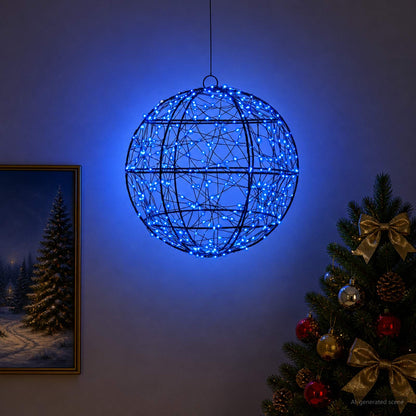 vidaXL Christmas Finial Light 300 LEDs Blue Diameter 30 x 32 cm