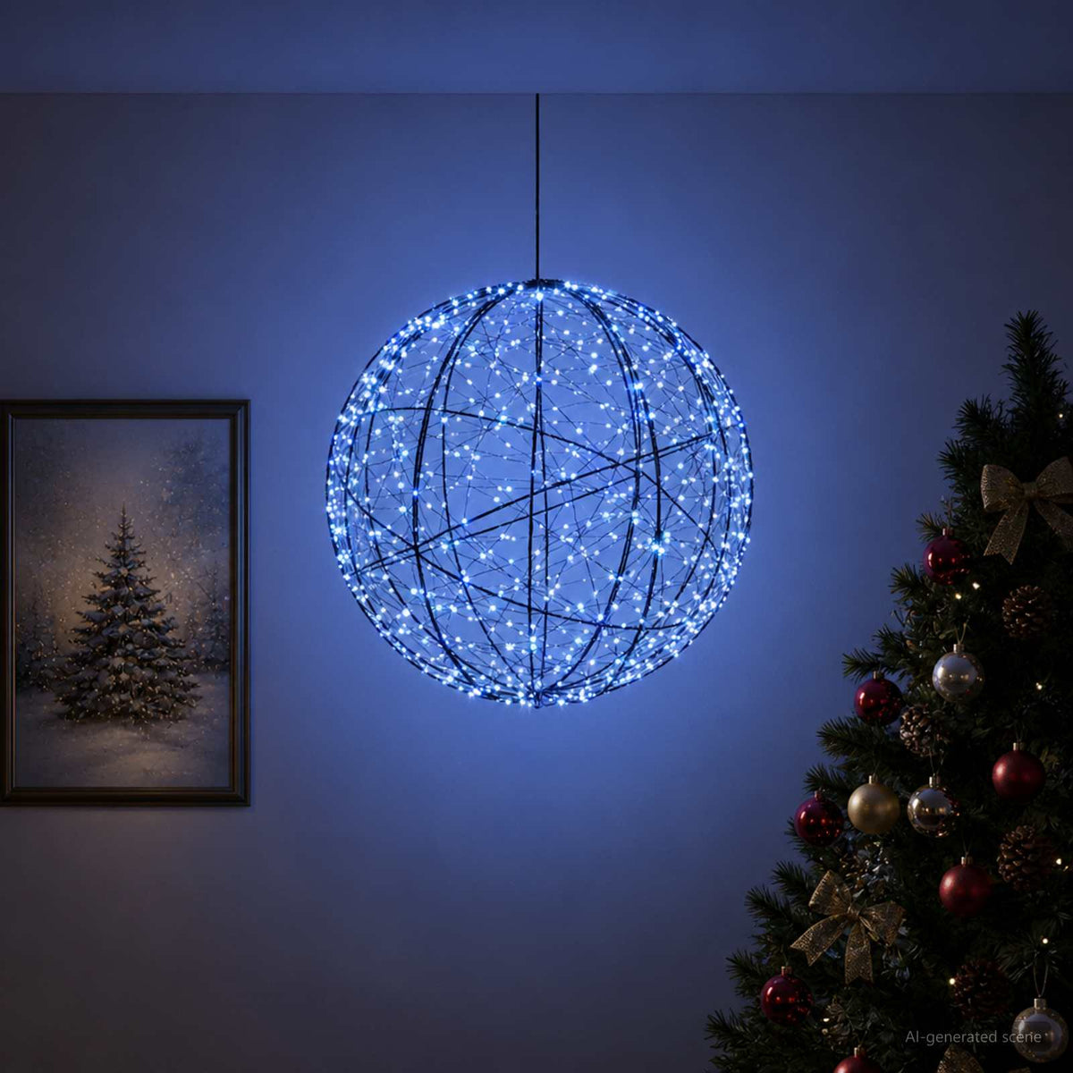 vidaXL Christmas Finial Light 500 LEDs Blue Diameter 40 x 42 cm