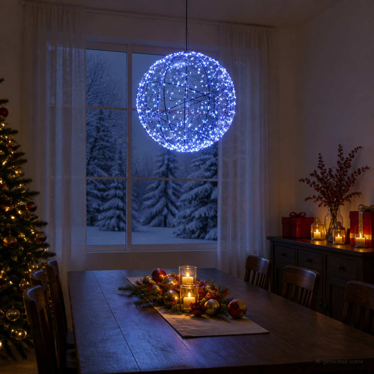 vidaXL Christmas Finial Light 500 LEDs Blue Diameter 40 x 42 cm