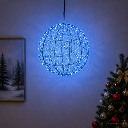 vidaXL Christmas Finial Light 950 LEDs Blue Diameter 60 x 63 cm