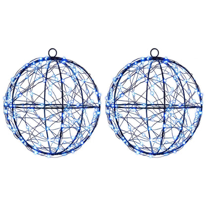 vidaXL Christmas Finial Light 2 pcs 400 LEDs Blue Diameter 20 x 22 cm