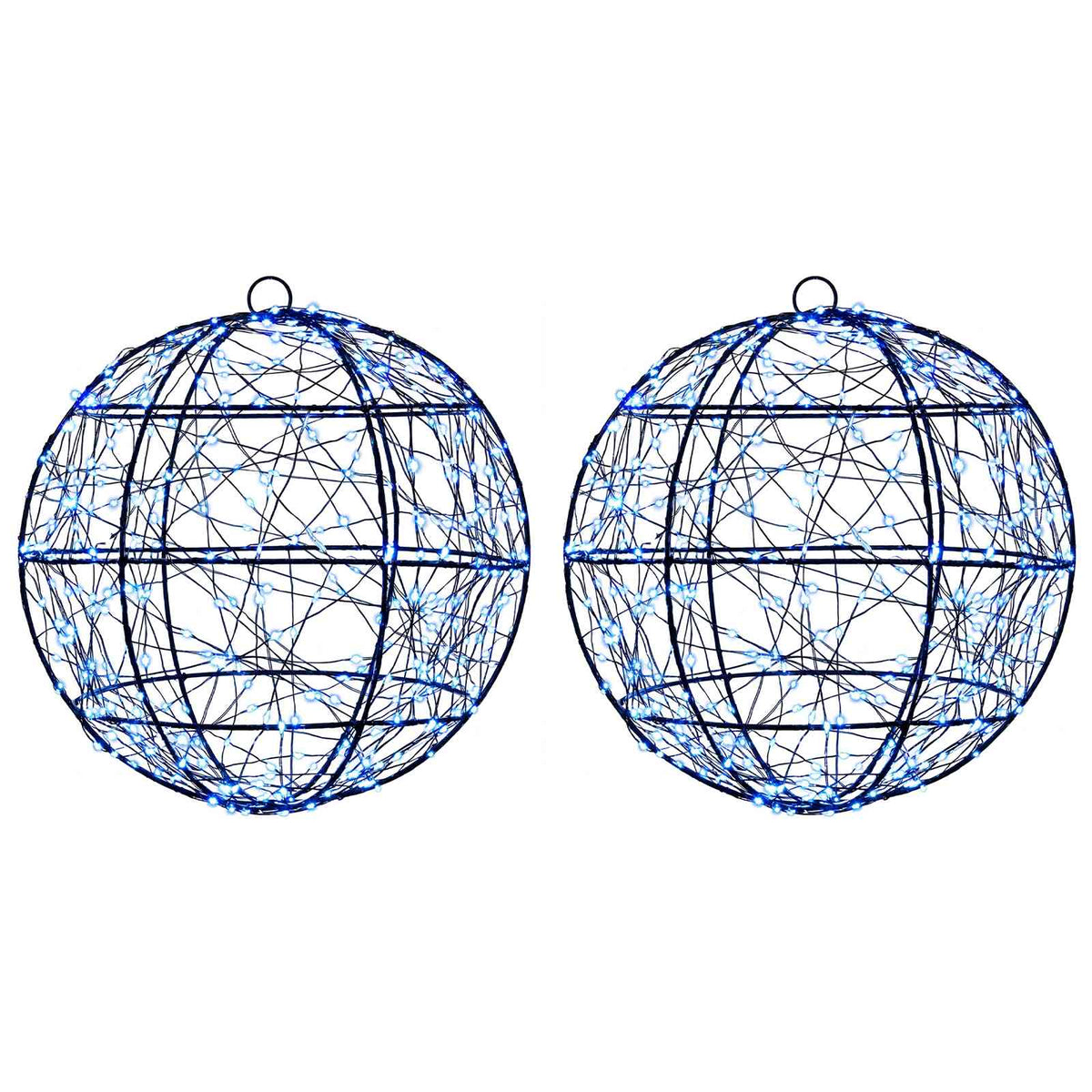 vidaXL Christmas Finial Light 2 pcs 600 LEDs Blue Diameter 30 x 32 cm