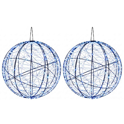 vidaXL Christmas Finial Light 2 pcs 1000 LEDs Blue Diameter 40 x 42 cm