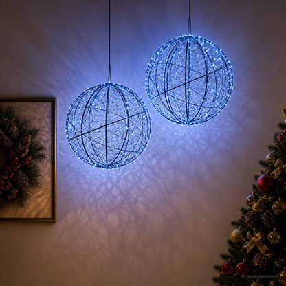 vidaXL Christmas Finial Light 2 pcs 1500 LEDs Blue Diameter 50 x 52 cm