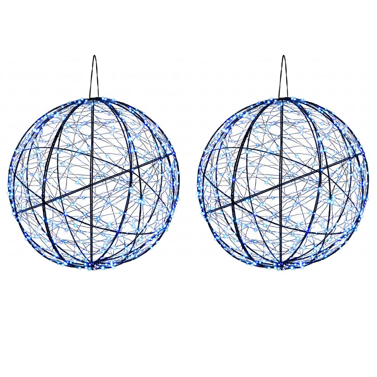 vidaXL Christmas Finial Light 2 pcs 1500 LEDs Blue Diameter 50 x 52 cm
