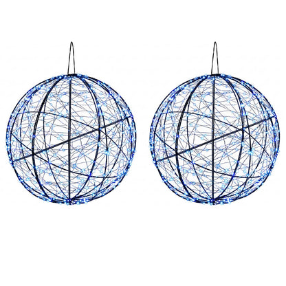 vidaXL Christmas Finial Light 2 pcs 1500 LEDs Blue Diameter 50 x 52 cm
