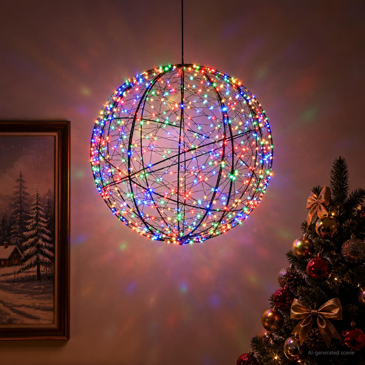 vidaXL Christmas Finial Light 500 LEDs Multicolour Diameter 40 x 42 cm