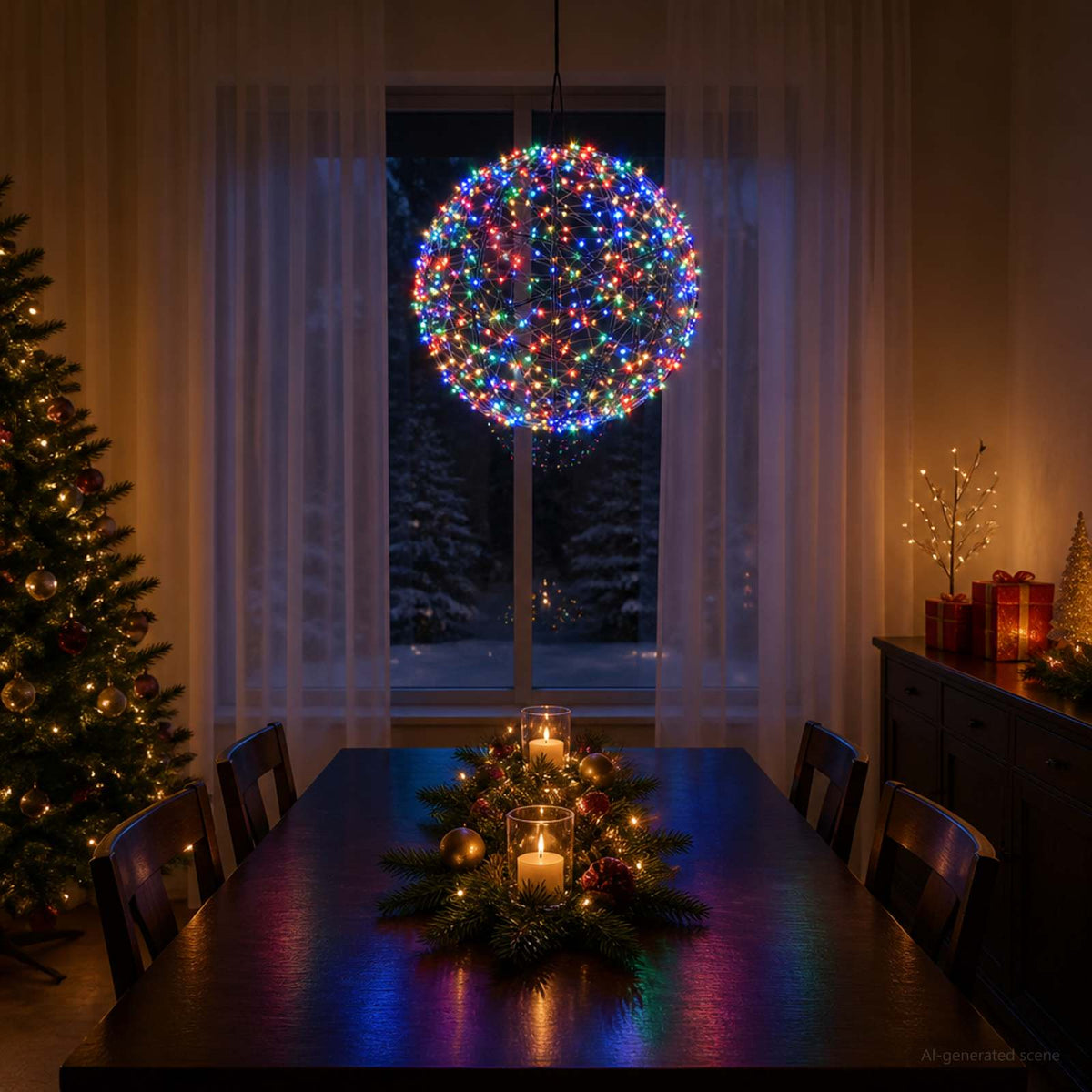 vidaXL Christmas Finial Light 750 LEDs Multicolour Diameter 50 x 52 cm
