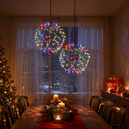 vidaXL Christmas Finial Light 2 pcs 400 LEDs Multicolour
