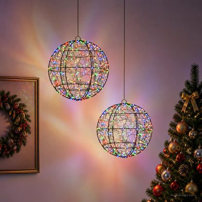 vidaXL Christmas Finial Light 2 pcs 600 LEDs Multicolour