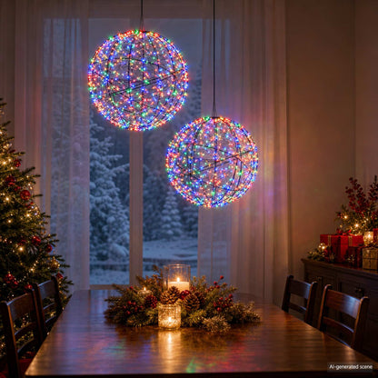 vidaXL Christmas Finial Light 2 pcs 1000 LEDs Multicolour