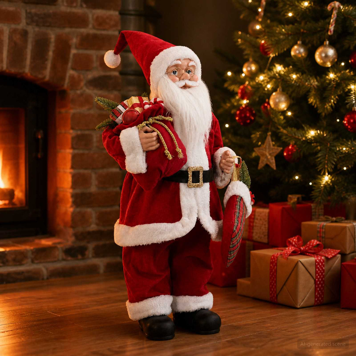 vidaXL Santa Claus Figure Red 62 cm Polyester