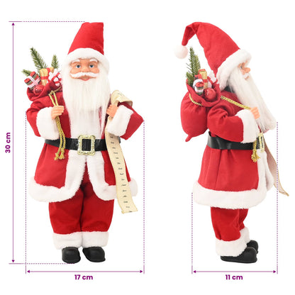 vidaXL Santa Claus Figure Red 30 cm Polyester