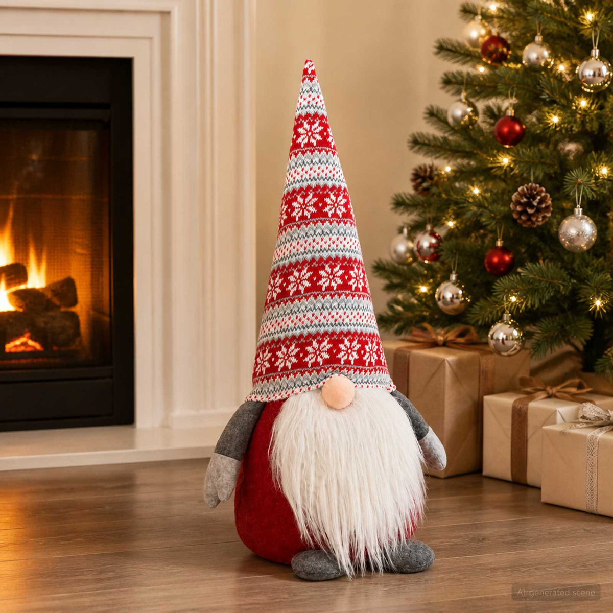 vidaXL Christmas Gnome Red 45 cm Polyester