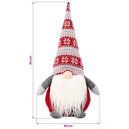 vidaXL Christmas Gnome Red 45 cm Polyester
