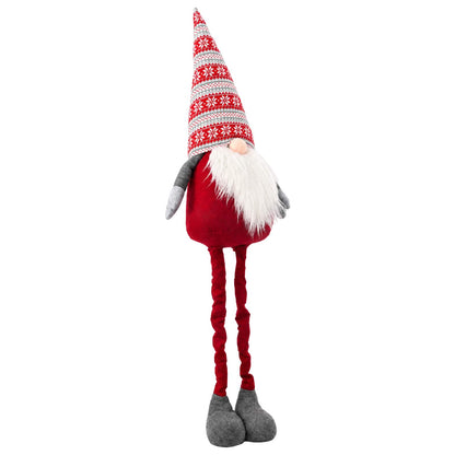 vidaXL Christmas Gnome with Extendable Legs Red 130 cm Polyester