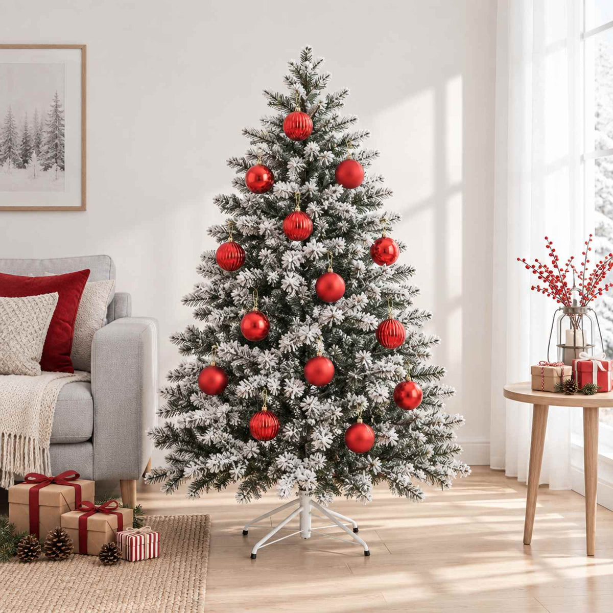 vidaXL Christmas Ball Set XL 15 pcs Red Dia. 10 cm Plastic