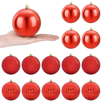 vidaXL Christmas Ball Set XL 15 pcs Red Dia. 10 cm Plastic