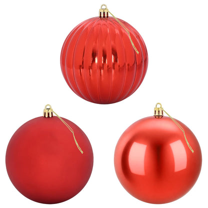 vidaXL Christmas Ball Set XL 15 pcs Red Dia. 10 cm Plastic