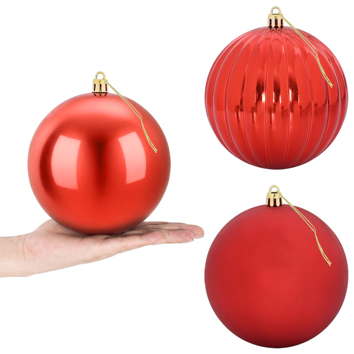 vidaXL Christmas Ball Set XL 9 pcs Red Dia. 15 cm Plastic