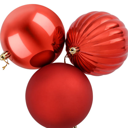 vidaXL Christmas Ball Set XXL 4 pcs Red Dia. 20 cm Plastic
