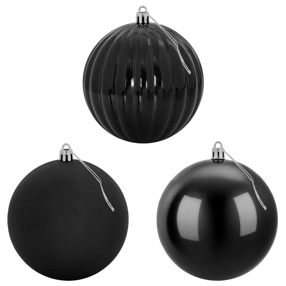 vidaXL Christmas Ball Set XL 9 pcs Black Dia. 15 cm Plastic