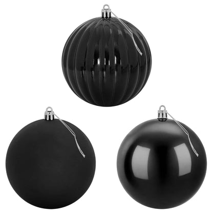 vidaXL Christmas Ball Set XXL 4 pcs Black Dia. 20 cm Plastic