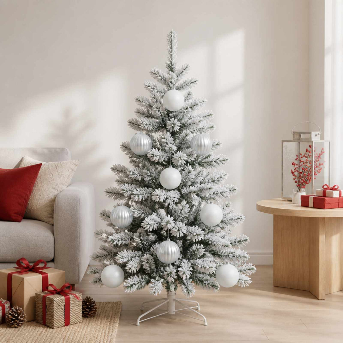 vidaXL Christmas Ball Set XL 9 pcs White Dia. 15 cm Plastic