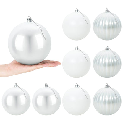 vidaXL Christmas Ball Set XL 9 pcs White Dia. 15 cm Plastic