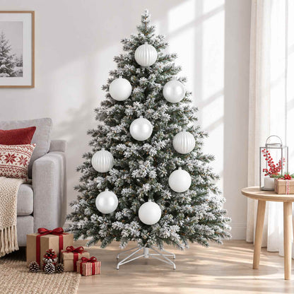 vidaXL Christmas Ball Set XXL 4 pcs White Dia. 20 cm Plastic