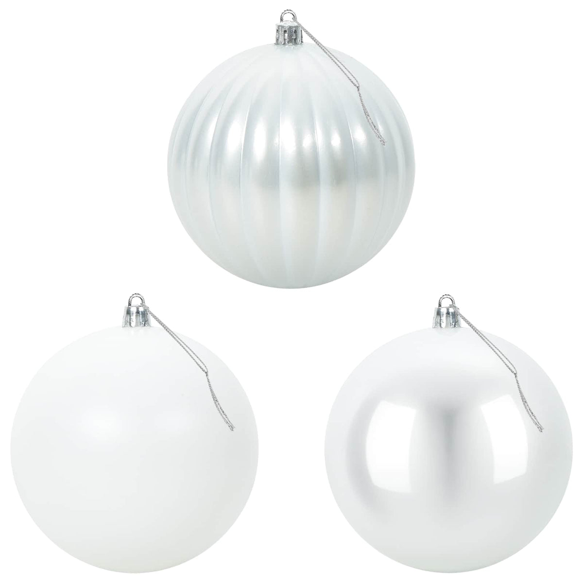 vidaXL Christmas Ball Set XXL 4 pcs White Dia. 20 cm Plastic
