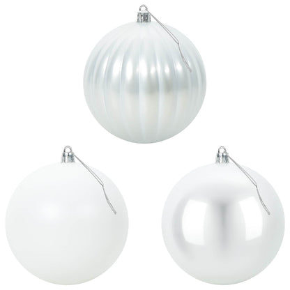 vidaXL Christmas Ball Set XXL 4 pcs White Dia. 20 cm Plastic