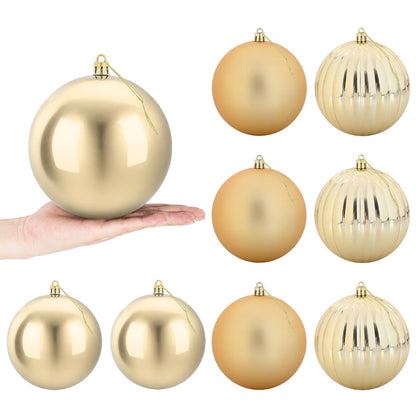 vidaXL Christmas Ball Set XL 9 pcs Gold Dia. 15 cm Plastic