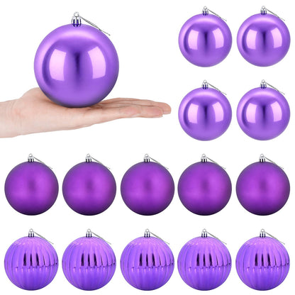vidaXL Christmas Ball Set XL 15 pcs Lilac Dia. 10 cm Plastic