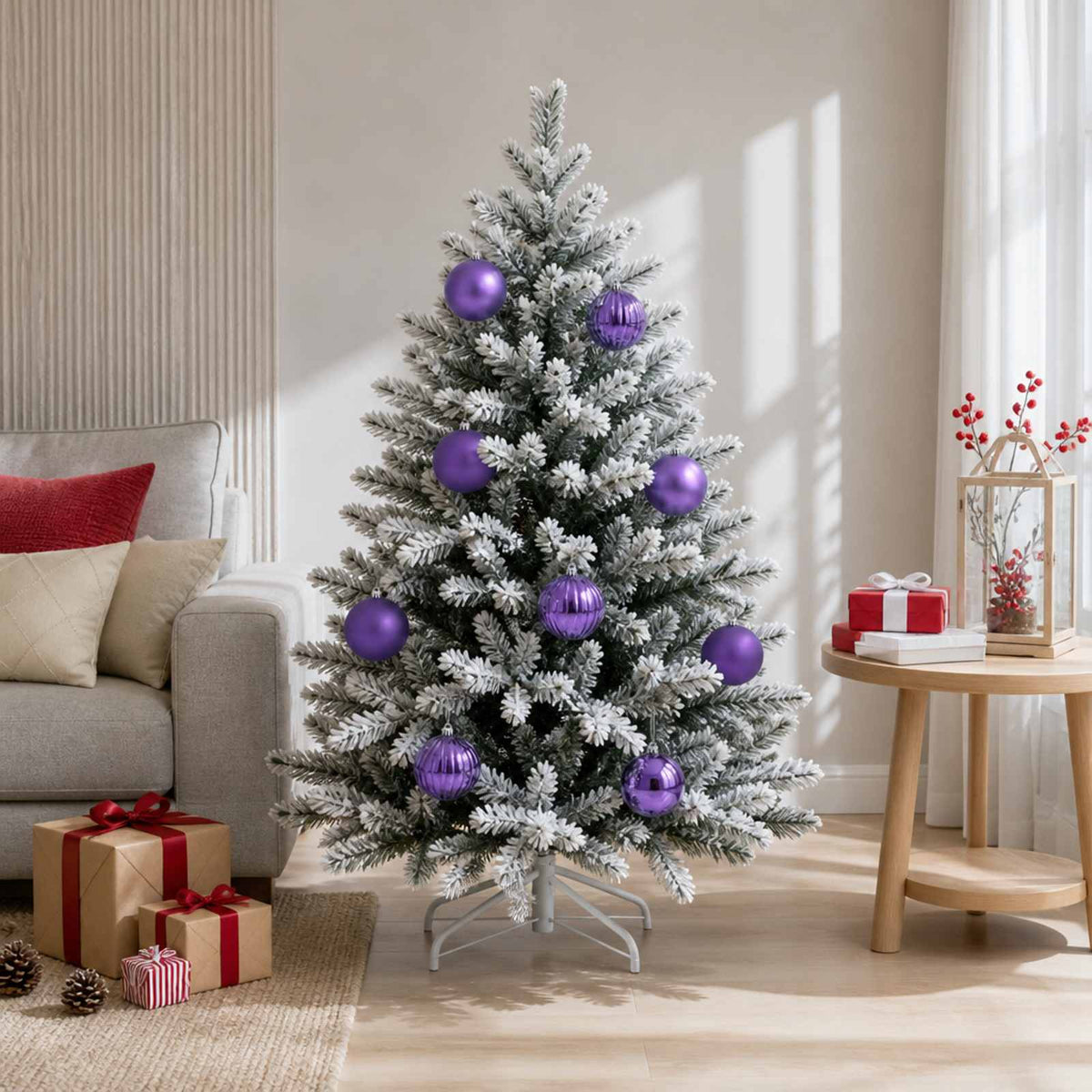 vidaXL Christmas Ball Set XL 9 pcs Lilac Dia. 15 cm Plastic