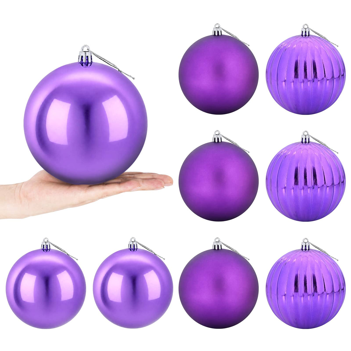 vidaXL Christmas Ball Set XL 9 pcs Lilac Dia. 15 cm Plastic