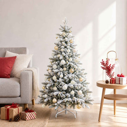 vidaXL Christmas Ball Set 88 pcs Gold and White Ø 6 cm Plastic