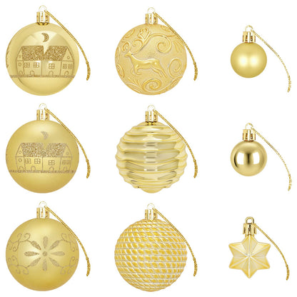 vidaXL Christmas Ball Set 88 pcs Gold Ø 6 cm Plastic