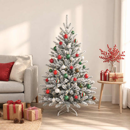 vidaXL Christmas Ball Set 88 pcs Red, Green and White Ø 6 cm Plastic