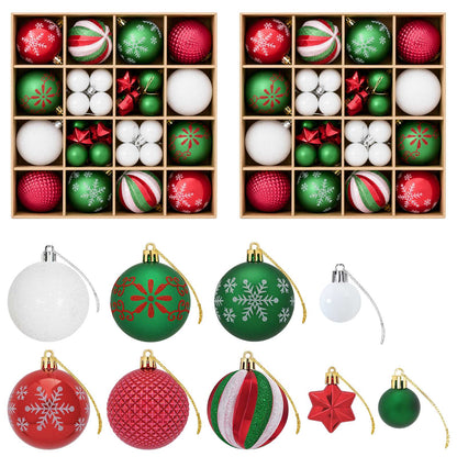 vidaXL Christmas Ball Set 88 pcs Red, Green and White Ø 6 cm Plastic