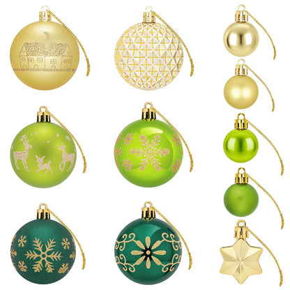 vidaXL Christmas Ball Set 88 pcs Light Green, Gold and Dark Green