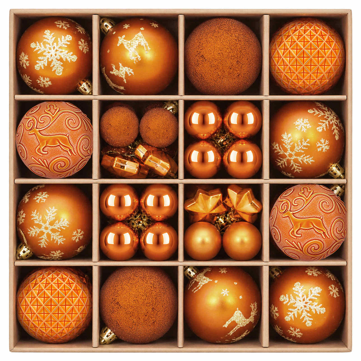 vidaXL Christmas Ball Set 88 pcs Bronze Ø 6 cm Plastic