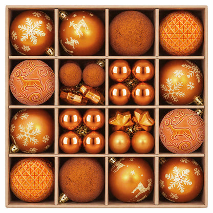 vidaXL Christmas Ball Set 88 pcs Bronze Ø 6 cm Plastic