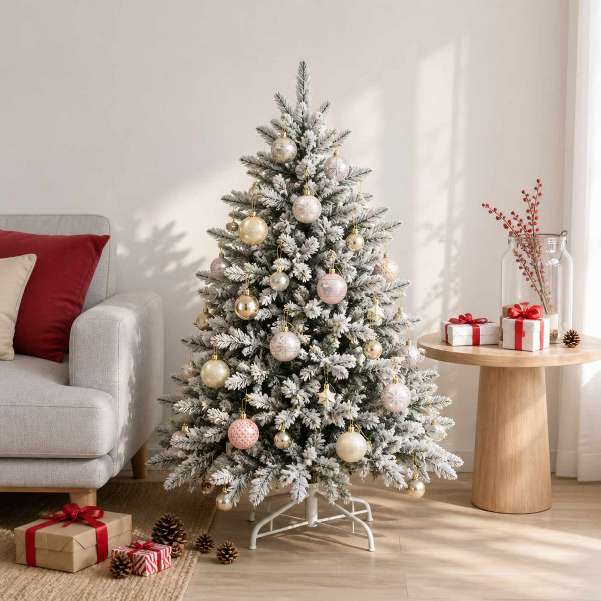 vidaXL Christmas Ball Set 88 pcs Rose Gold and Gold Ø 6 cm Plastic