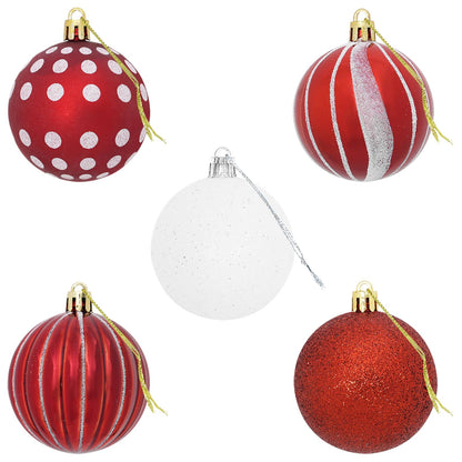 vidaXL Christmas Ball Set 30 pcs Red and White Ø 6 cm Plastic