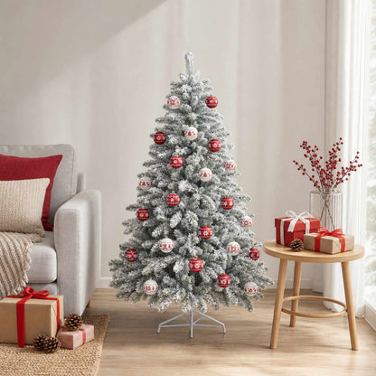 vidaXL Christmas Ball Set 30 pcs Red and White Ø 6 cm Plastic