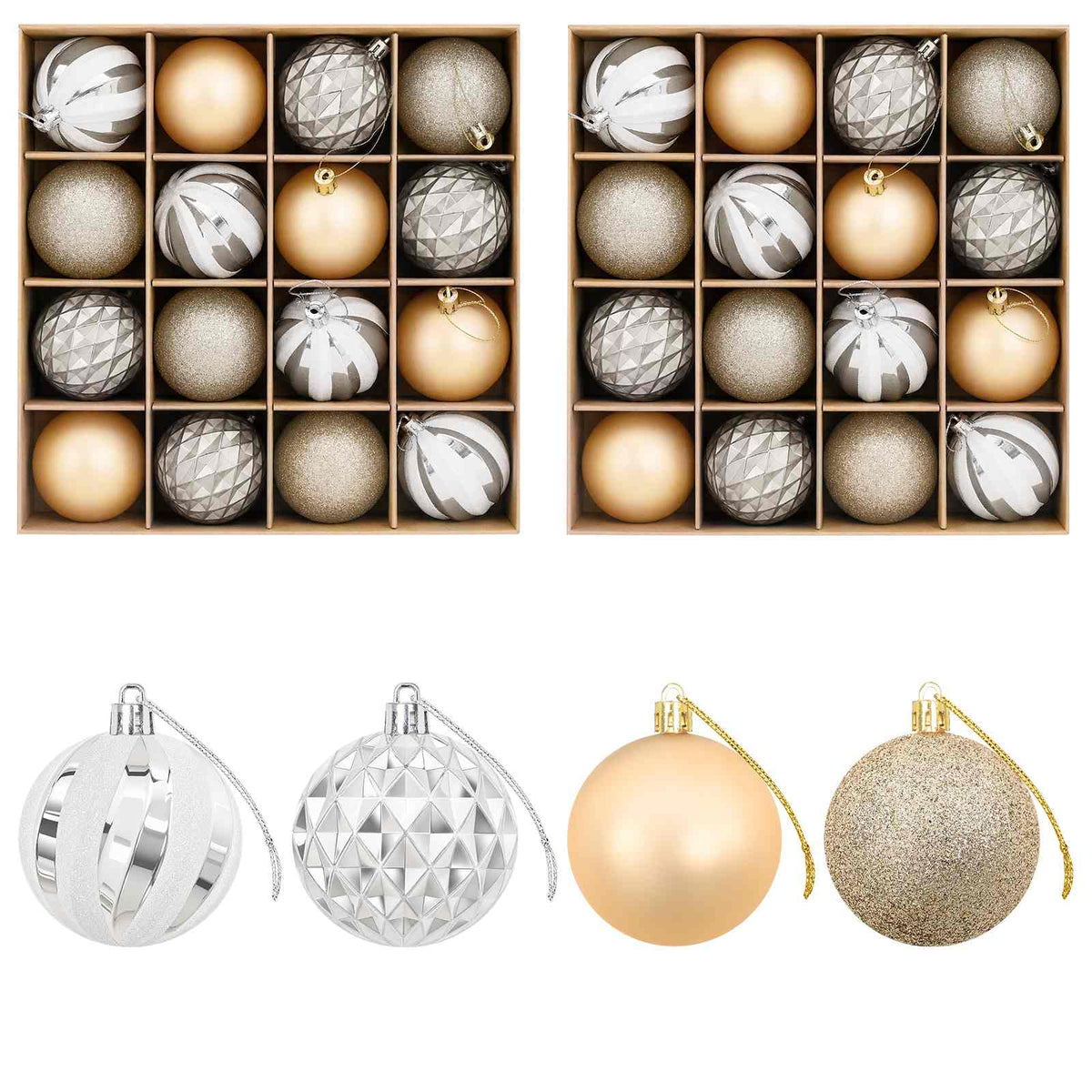 vidaXL Christmas Ball Set 32 pcs Gold Ø 6 cm Plastic