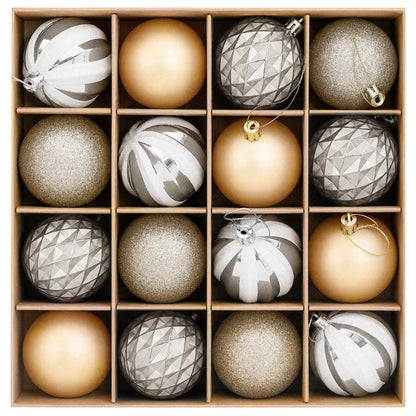 vidaXL Christmas Ball Set 32 pcs Gold Ø 6 cm Plastic